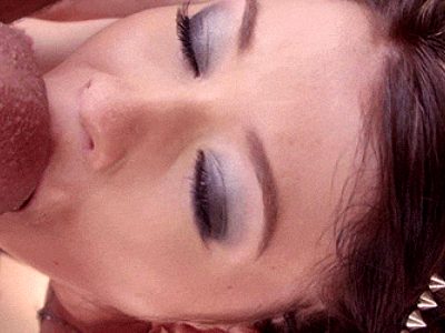 girl with amazing eyes gets face fucked