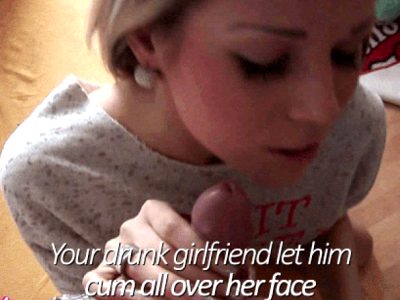 Girlfriend get cum on her face from another man