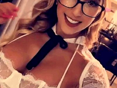Sexy amateur teen dressed up in super sexy college babe costume