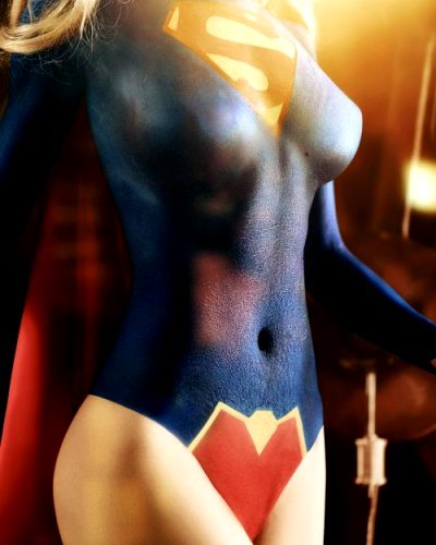 Supergirl Bodypaint Closeup By MirCosplay